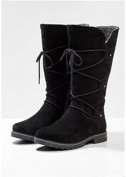 Sheego Weitschaftstiefel Veloursleder Schnürung schwarz color version XXL-Schaft