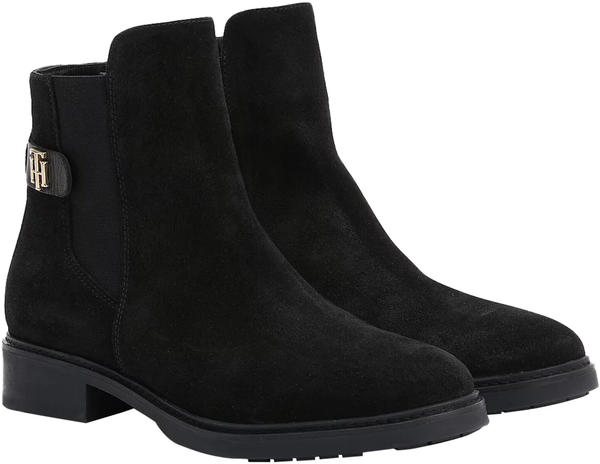 Tommy Hilfiger Women Coin Suede Flat Boot Fashion black