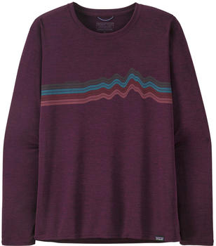 Patagonia Women's Long-Sleeved Capilene Cool Daily Graphic Shirt ridge rise stripe: night plum x-dye