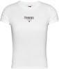 Tommy Jeans Rundhalsshirt »Rib Slim Essential Logo«, Rippshirt, feines Jersey