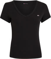 Tommy Jeans T-Shirt Essential DW0DW17385 Schwarz Slim Fit Female