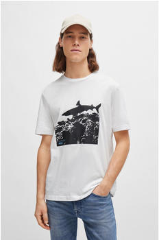 Hugo Boss Regular-Fit T-Shirt aus Baumwoll-Jersey mit saisonalem Print (50515626) weiß
