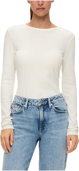 S.Oliver Langarmshirt mit Rippstruktur (2141201) beige