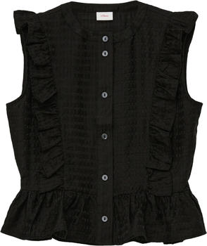 S.Oliver Volantbluse aus Viskosemix (2145488) schwarz