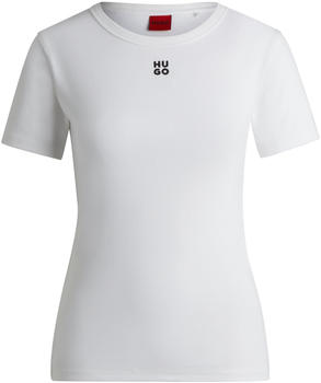 Hugo T-Shirt aus Baumwoll-Mix mit gesticktem Stack-Logo (50512002) weiß