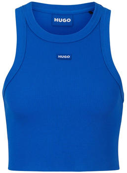 Hugo Crop-Tanktop aus Stretch-Baumwolle mit blauem Logo-Label (50511450) blau