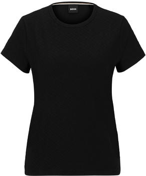 Hugo Boss T-Shirt aus Baumwoll-Mix mit gestrickten 3D-Monogrammen (50505915) schwarz