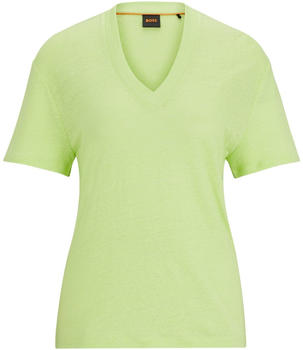 Hugo Boss T-Shirt aus Leinen mit V-Ausschnitt (50511242) grün