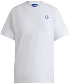Hugo T-Shirt aus Baumwoll-Jersey mit Logo-Aufnäher (50518139) weiß