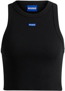 Hugo Crop-Tanktop aus Stretch-Baumwolle mit blauem Logo-Label (50511450) schwarz