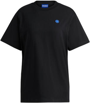 Hugo T-Shirt aus Baumwoll-Jersey mit Logo-Aufnäher (50518139) schwarz