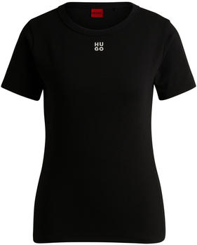 Hugo T-Shirt aus Baumwoll-Mix mit gesticktem Stack-Logo (50512002) schwarz
