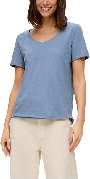 S.Oliver T-Shirt mit V-Ausschnitt (2144477) blau