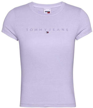 Tommy Hilfiger Slim Tonal Linear Short Sleeve T-Shirt purple Woman (DW0DW17827-W06)