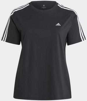 Adidas Essentials Slim 3-Stripes T-Shirt Plus Size black/white (HF7253)
