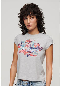Superdry Floral Scripted T-shirt (W1011399A) grey