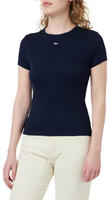 Tommy Jeans Kurzarmshirt "TJW ESSENTIAL RIB SHORT SLEEVE EXT" Baumwollmischung...