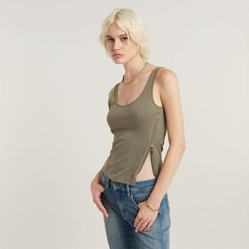 G-Star Asymmetrical Zip Sleeveless T-shirt (D24647-D275)