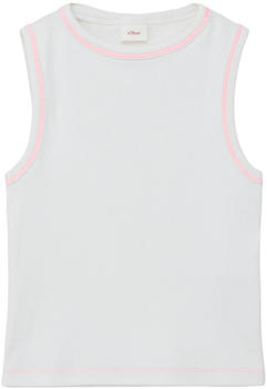 S.Oliver Geripptes Tanktop mit Ziernähten (2146127) weiß