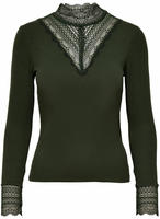 ONLY Spitzenshirt "ONLTILDE L/S HIGH NECK LACE TOP JRS" Viskosemischung, mit...