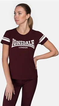 Lonsdale Killegray Freizeit T-Shirt oxblood wei&szlig;