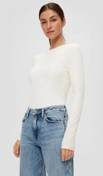 S.Oliver Langarmshirt Rippstruktur Basic Slim Fit