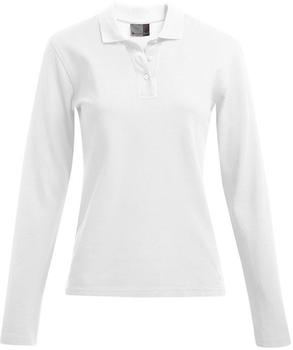 Promodoro Langarm-Poloshirt weiß