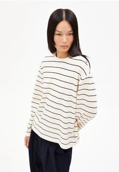 armedangels Marynaa Fine Stripe Longsleeve weiß schwarz