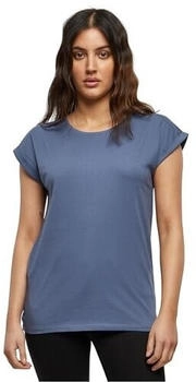Build Your Brand BY021-Ladies Extended Shoulder Tee T-Shirt vintageblau