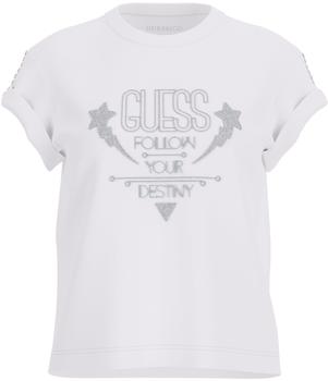 Guess T-Shirt Label-Detail weiss