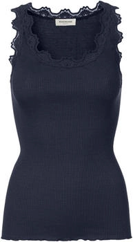 Rosemunde Seidentop Babette Spitzenbesatz navy