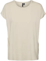 Vero Moda Rundhalsshirt "VMLAVA PLAIN SS TOP LUREX STRIPE" Viskosemischung, loose fit
