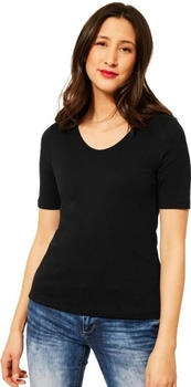 Street One T-Shirt V-Ausschnitt schwarz