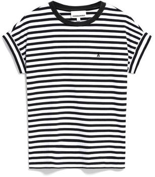 armedangels Idaara Stripes T-Shirt grau wei&szlig;