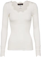 rosemunde Langarmshirt "Benita Silk Blouse mit Seide" Langarm, mit Spitze, feminin,