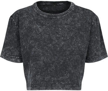 Build Your Brand BY054 Damen T-Shirt bauchfrei darkgrey wei&szlig;