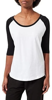 Build Your Brand BY022 Damen Kontrast Raglan T-Shirt weiß schwarz