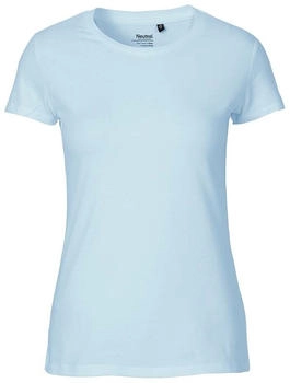 Neutral Bio-Damen-T-Shirt Rundhalsausschnitt light blue