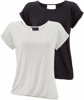 LASCANA Kurzarmshirt "mit modischem Cut-Out" 2er-Pack, aus weichem Viskose-Stretch