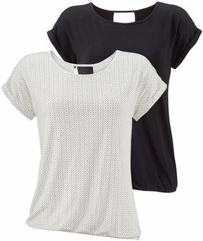 Lascana T-Shirts schwarz offwhite