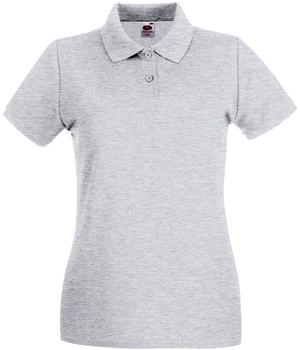 Fruit of the Loom Damen-Polo-Shirt grau meliert