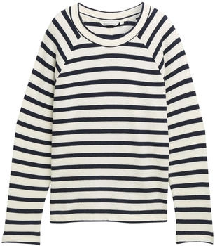 Tom Tailor Denim Boxy Fit Langarmshirt mit Knopf-Details (1045422) white navy stripe
