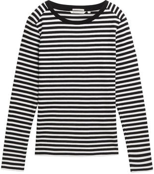 Tom Tailor Denim Gestreiftes Langarmshirt aus Bio-Baumwolle black white