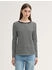 Tom Tailor Denim Gestreiftes Langarmshirt aus Bio-Baumwolle black white