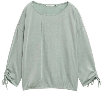 Tom Tailor Denim Langarmshirt mit Streifenmuster green white small stripe (1035680)