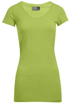 Promodoro V-Ausschnitt T-Shirt lang wilde limette