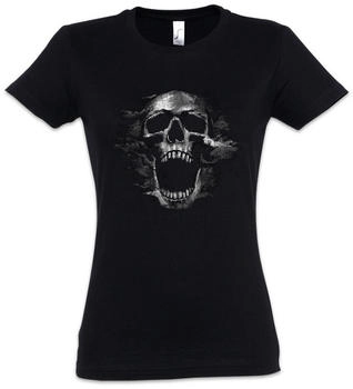 Urban Backwoods Screaming Skull I Damen T-Shirt schwarz