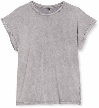 Build Your Brand Acid Washed Oversized T-Shirt grau schwarz