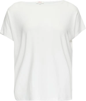 S.Oliver Fließendes Jersey-Shirt mit überschnittenen Schultern (2154938) weiß