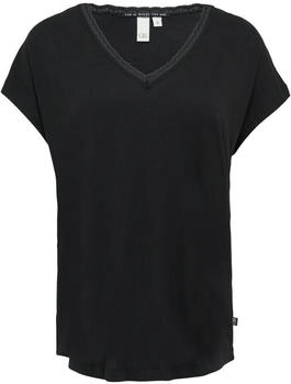 S.Oliver Modalmix-Shirt mit Spitzenblende (2162980) schwarz